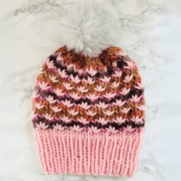 Kids Beanie with colorful Lotus Flowers