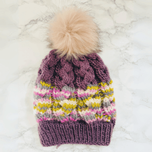 Plum & Multicolor Knit Beanie