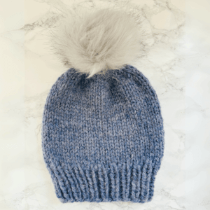 Winter beanie for kids aged 6 to 8 Jeans blue