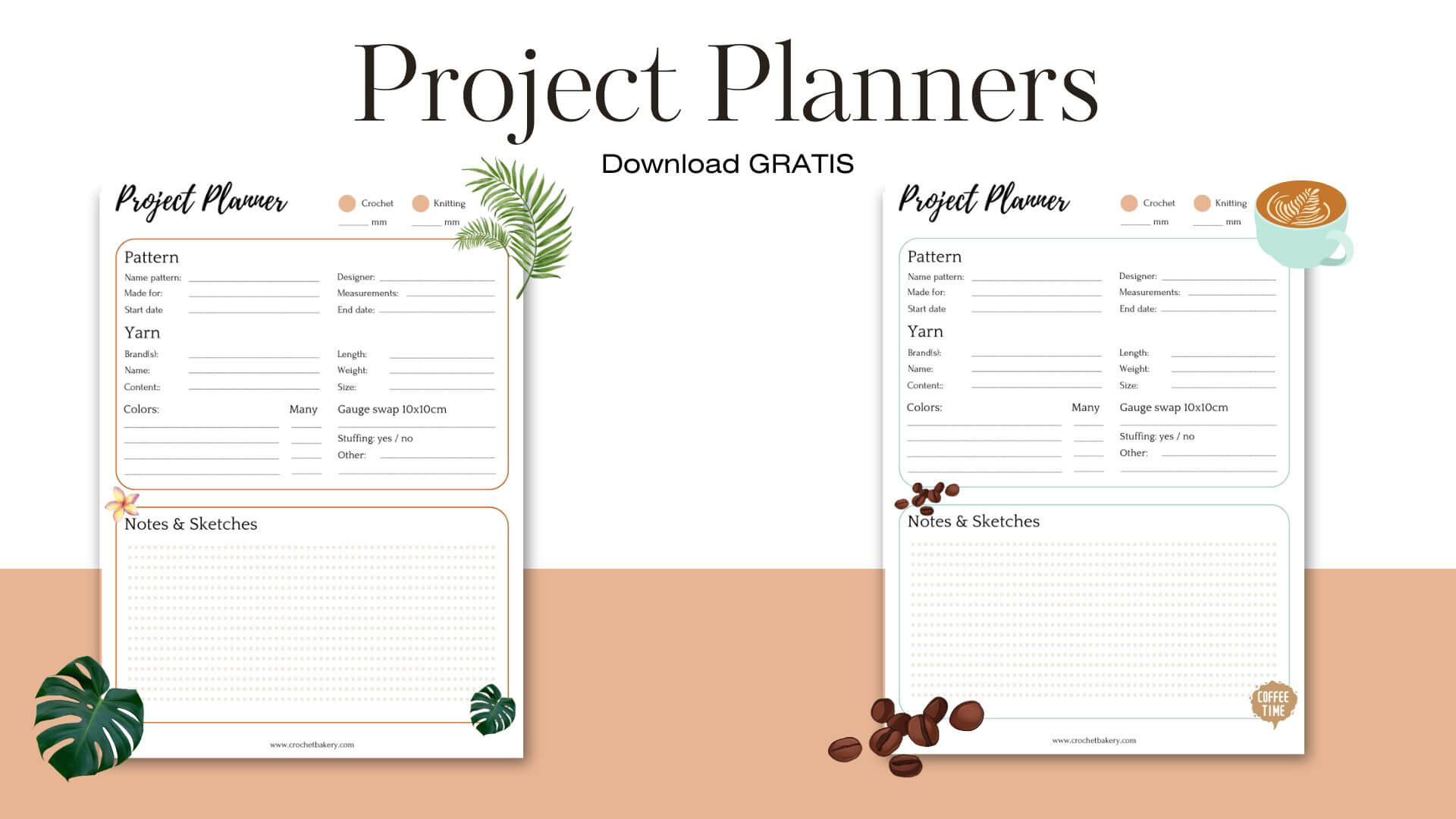 Gratis project planners voor haken en breien